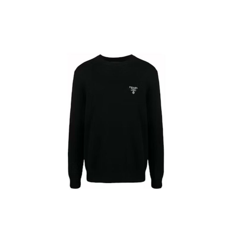 프라다 스몰 로고 캐시미어 크루넥 니트