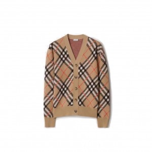 버버리 체크 울 블렌드 가디건