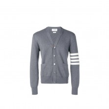 톰브라운 사선 완장 메리노 울 가디건