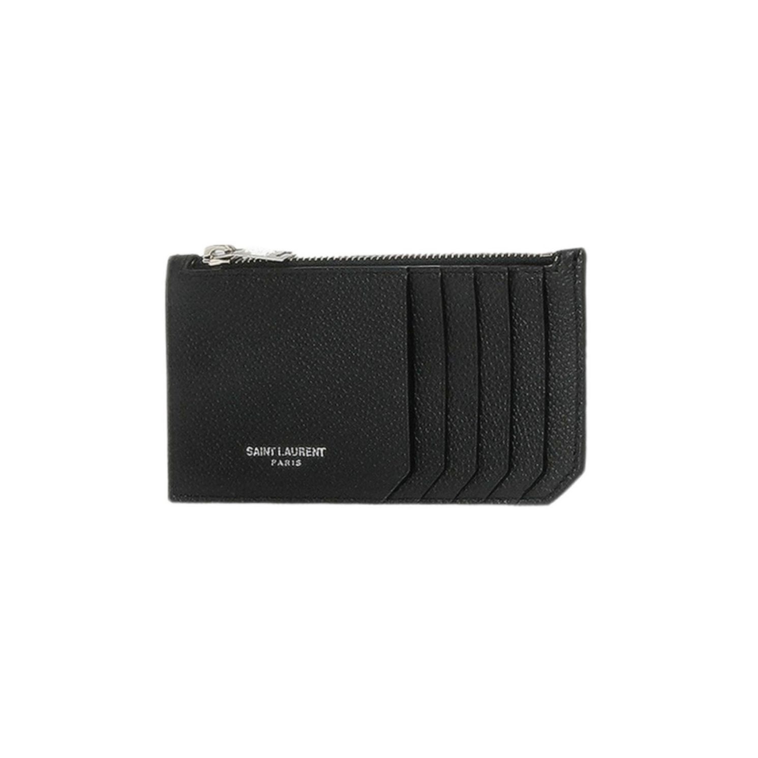 458583 생로랑 시그니처 로고 지퍼 카드지갑