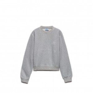 프라다  코튼 크루넥 맨투맨 스웨터