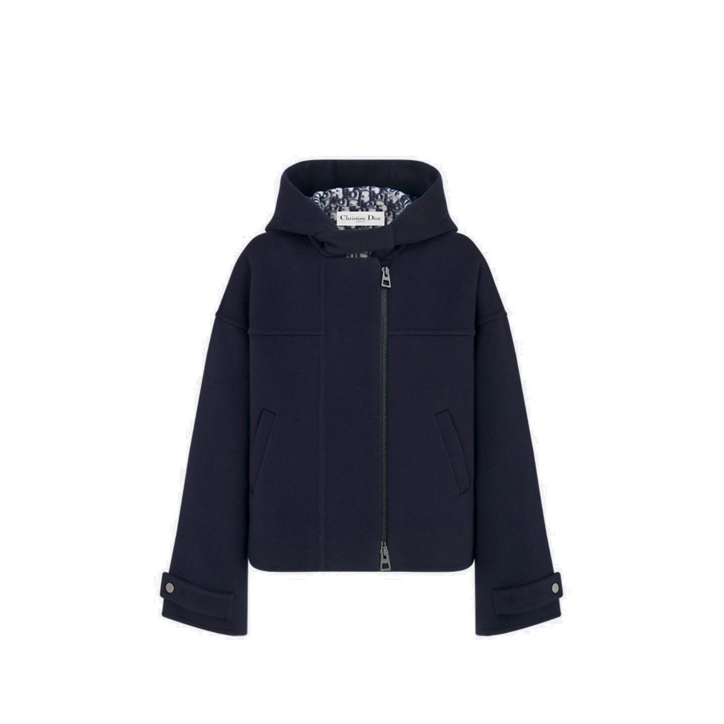 디올 오블리크 후드 지퍼 피코트