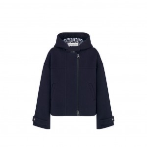 디올 오블리크 후드 지퍼 피코트